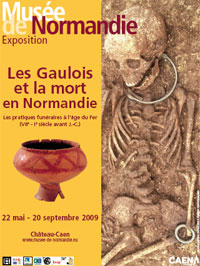 affiche de l'exposition "Les Gaulois et la mort" au musée des Beaux-Arts de Caen